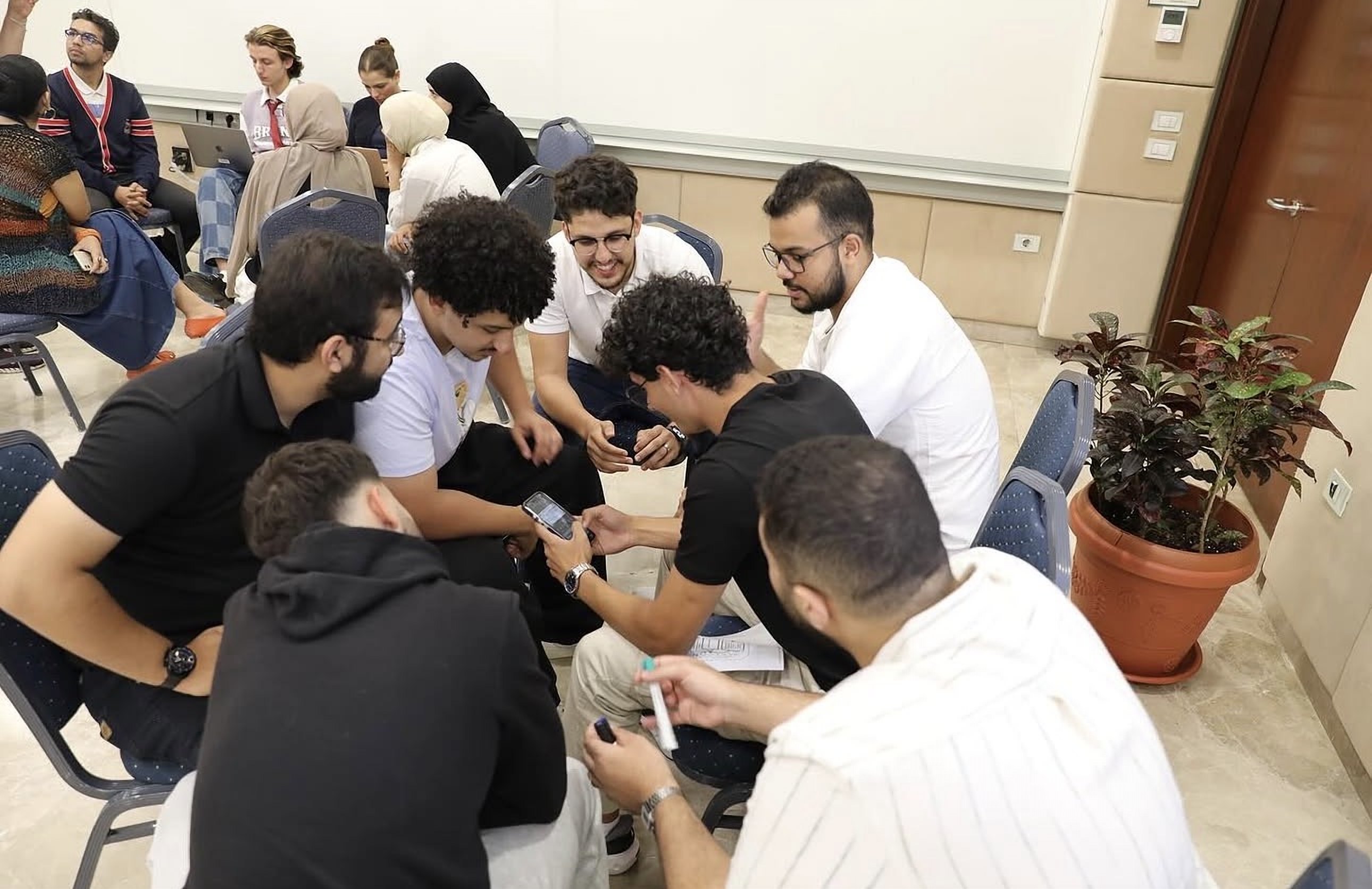 Scholars working together during a leadership workshop